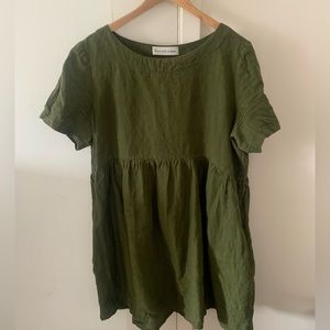 Linen Green Dress